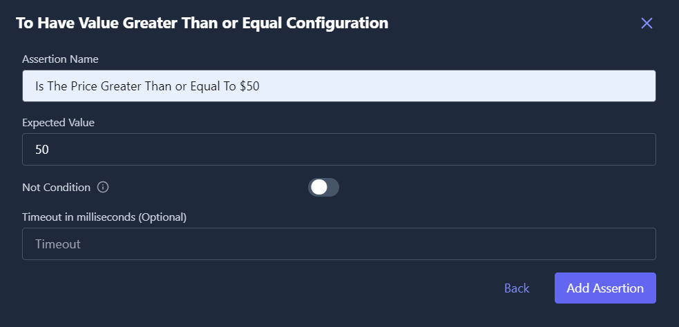 To Have Value Greater Than