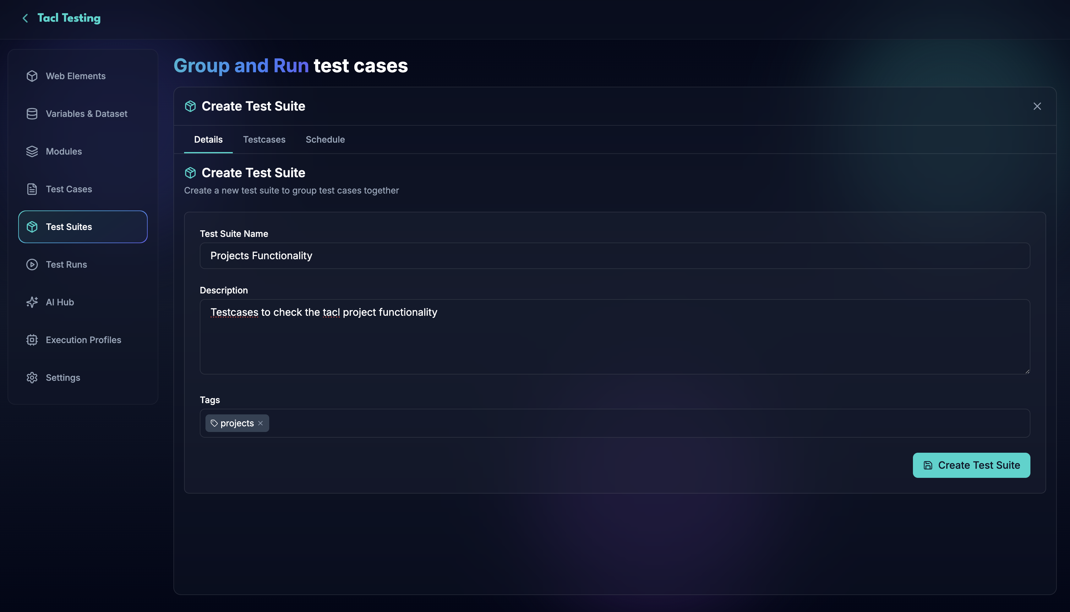 Create Test Suite